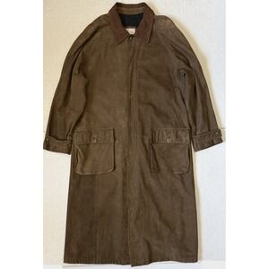 LONE PINE LEATHER - Men's American Brown Soft Suede Long‎ Duster Coat - Size 40